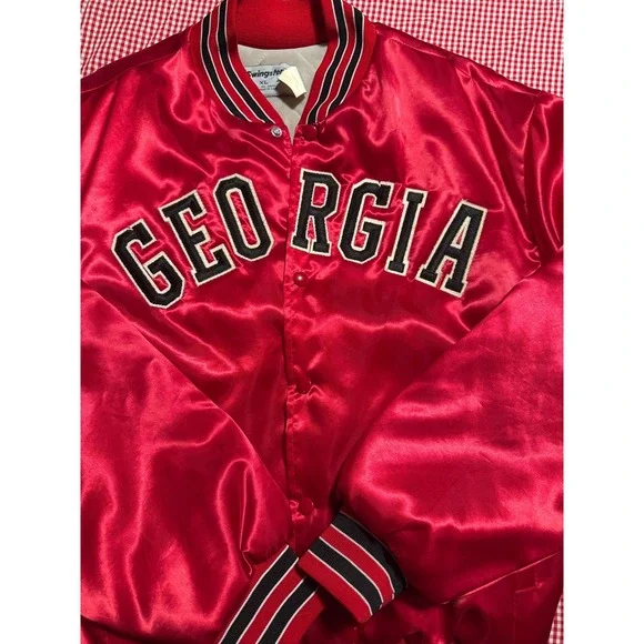 Vintage 80's Swingster Georgia Bulldogs UGA Dawgs Bomber Jacket Mens XL USA Made - Picture 6 of 6
